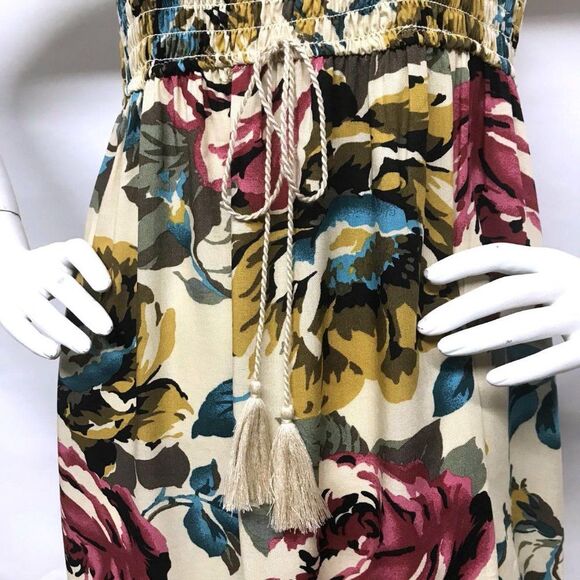 BAND Of GYPSIES Floral Smocked Slit Maxi Dress M S - Picture 3 of 11